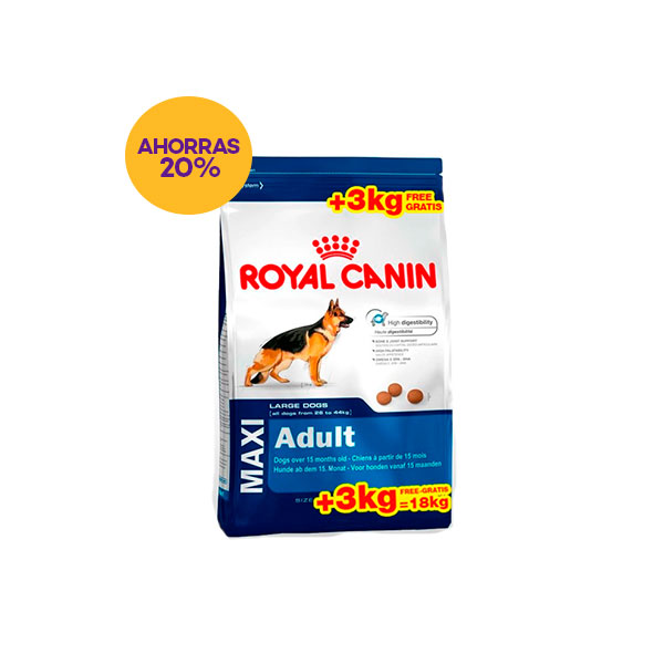 Royal Canin Maxi Adulto 15 Kg + 3 Kg de Regalo