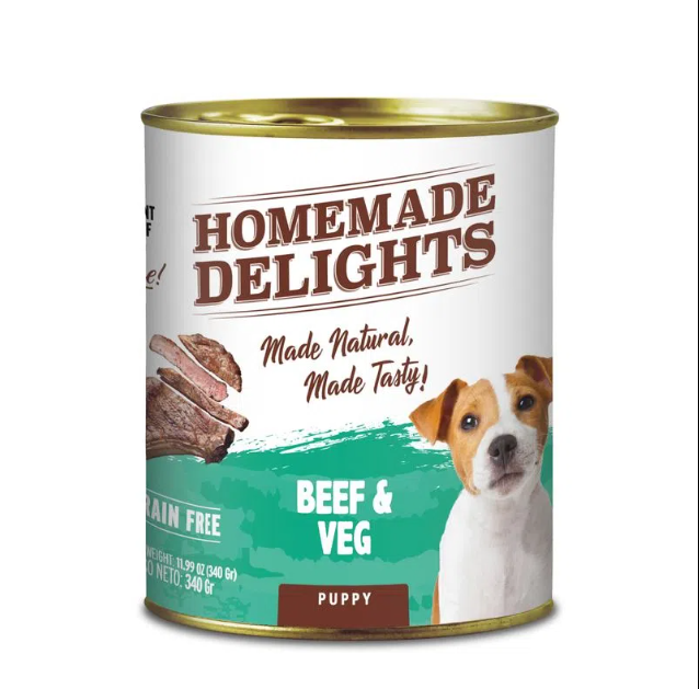 Homemade Delights Puppy Beef & Veg. 340Grs